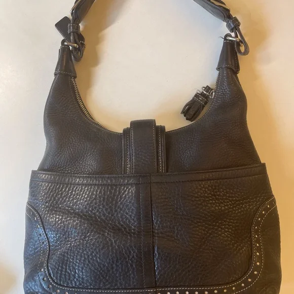 Vintage Coach Black Leather Shoulder Bag 5054 - Picture 3 of 9